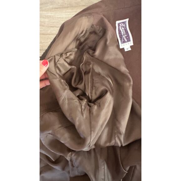 Zelda Brown Embellished Blazer Jacket Women’s Size 6 USA Darted Fit - Picture 14 of 15